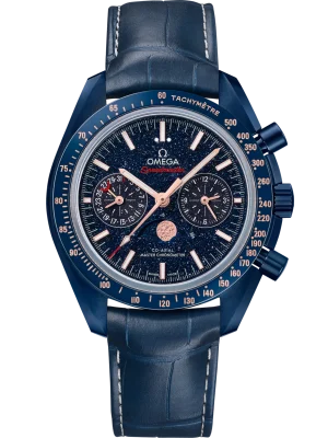 Omega Speedmaster Moonphase Blue Dial 44.25mm Blue ceramic Strap 304.93.44.52.03.002