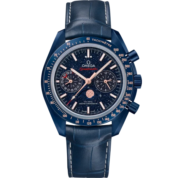 Omega Speedmaster Moonphase Blue Dial 44.25mm Blue ceramic Strap 304.93.44.52.03.002
