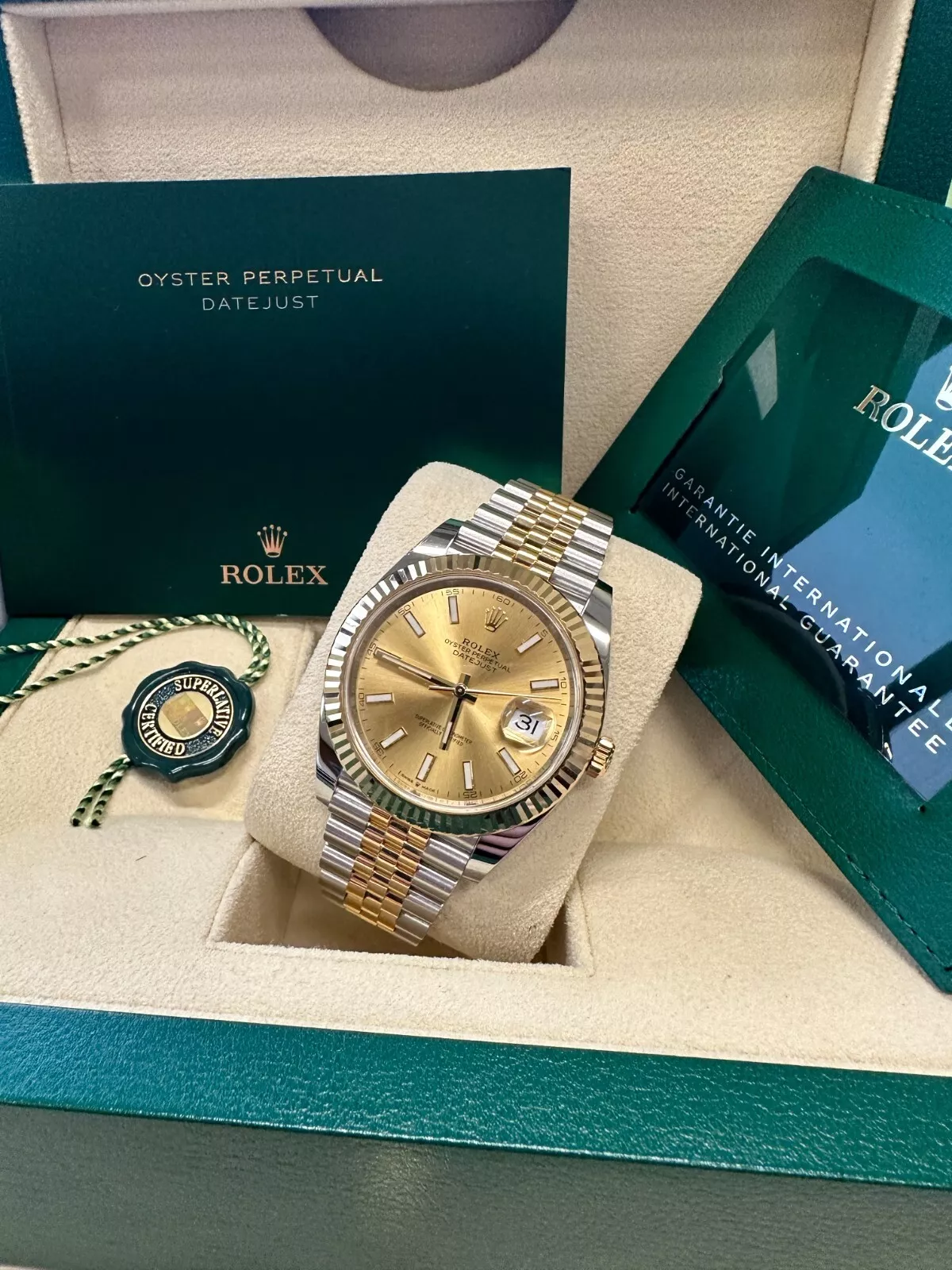 Rolex Datejust 41mm 126333 Champagne Index Jubilee Steel and Yellow Gold Mens Watch - Image 8