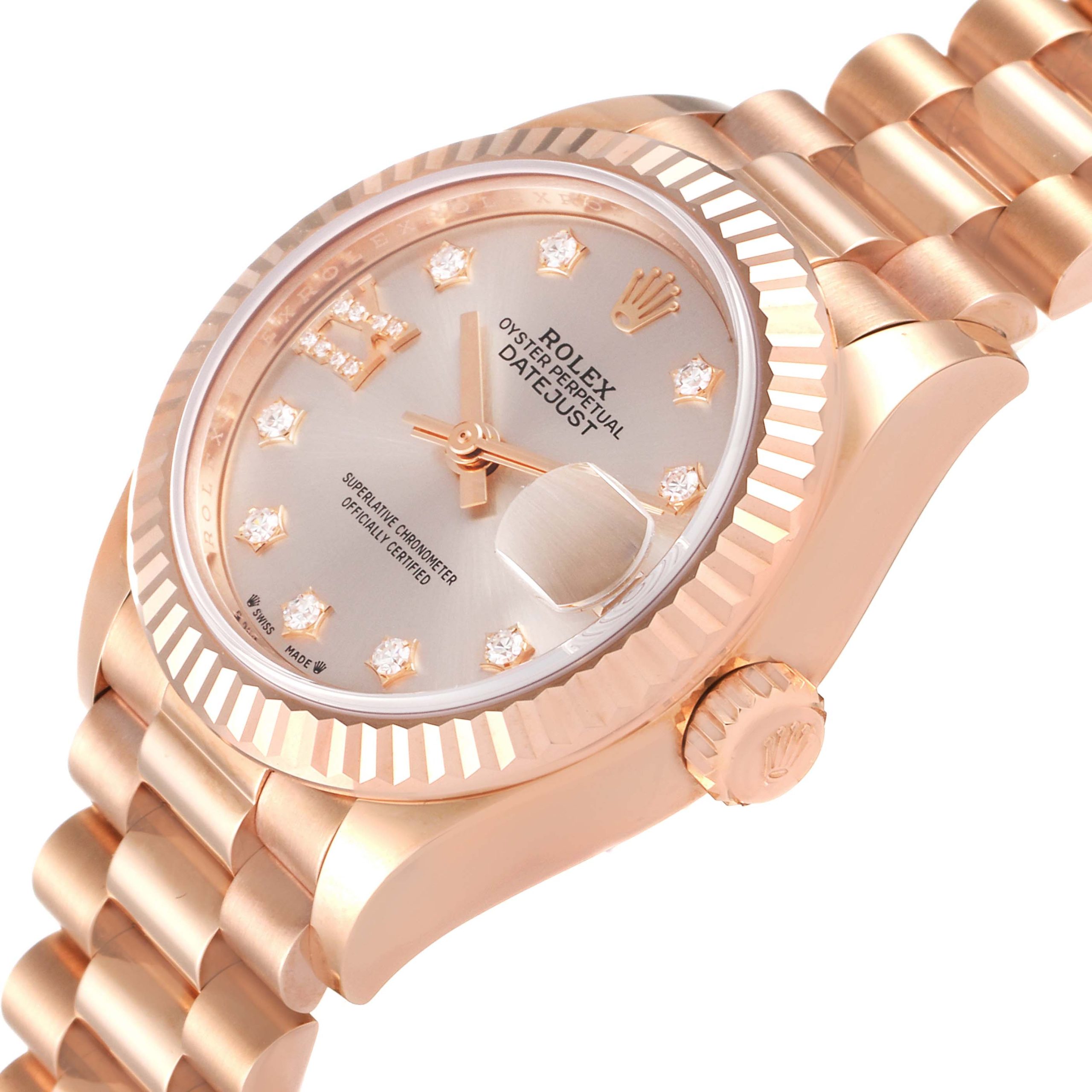 Rolex Lady-Datejust 28mm 279175 Rose Dial President Everose Gold - Image 6