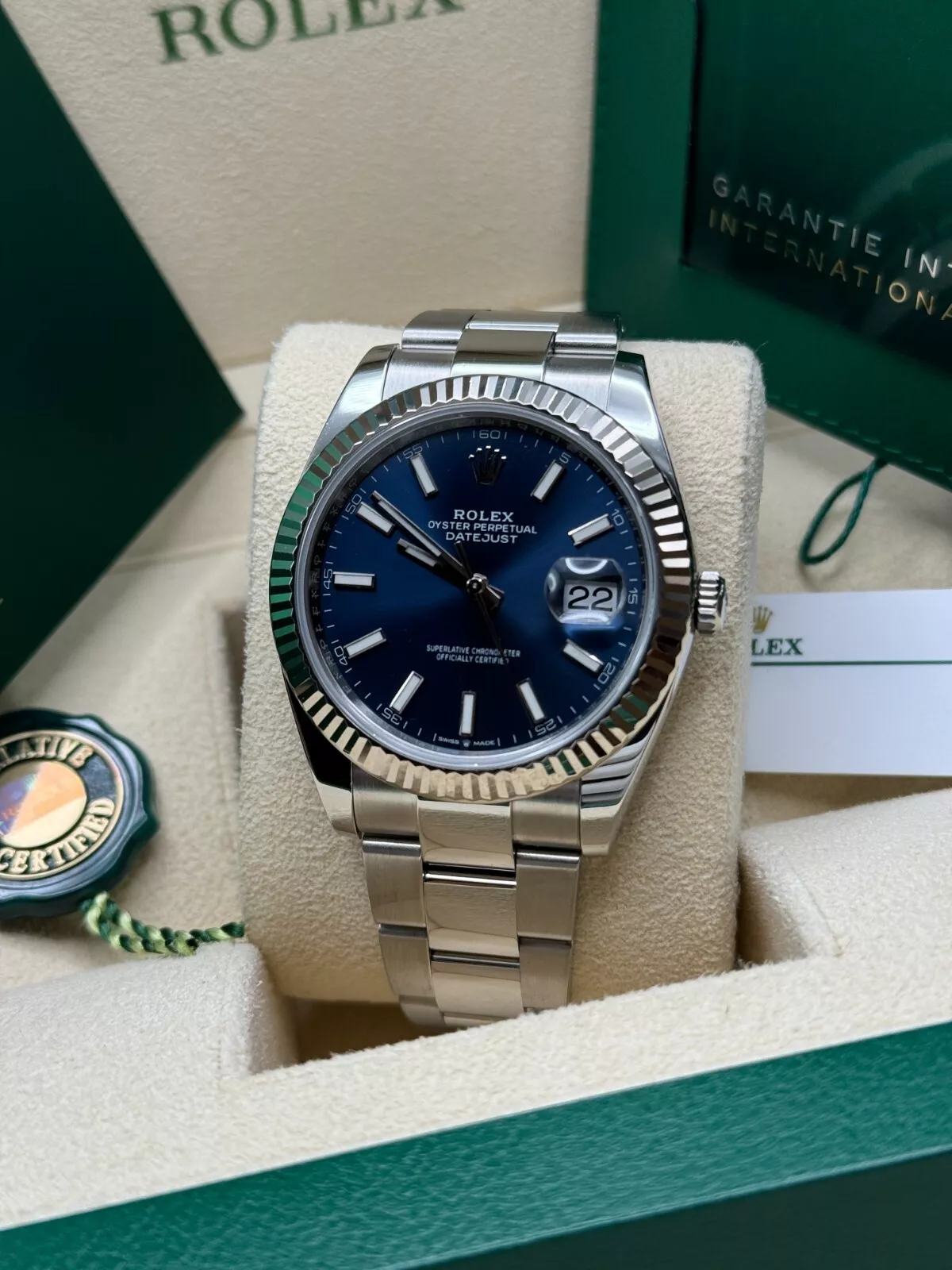 Rolex Datejust 41mm 126334 Blue Index Oyster Stainless Steel Men's Watch - Image 10