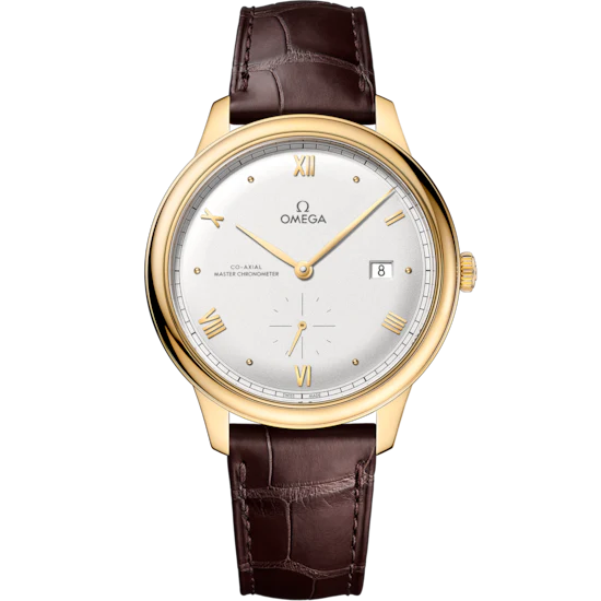 Omega De Ville Prestige 41 mm Silver Dial 18k Yellow Gold Strap 434.53.41.20.02.001