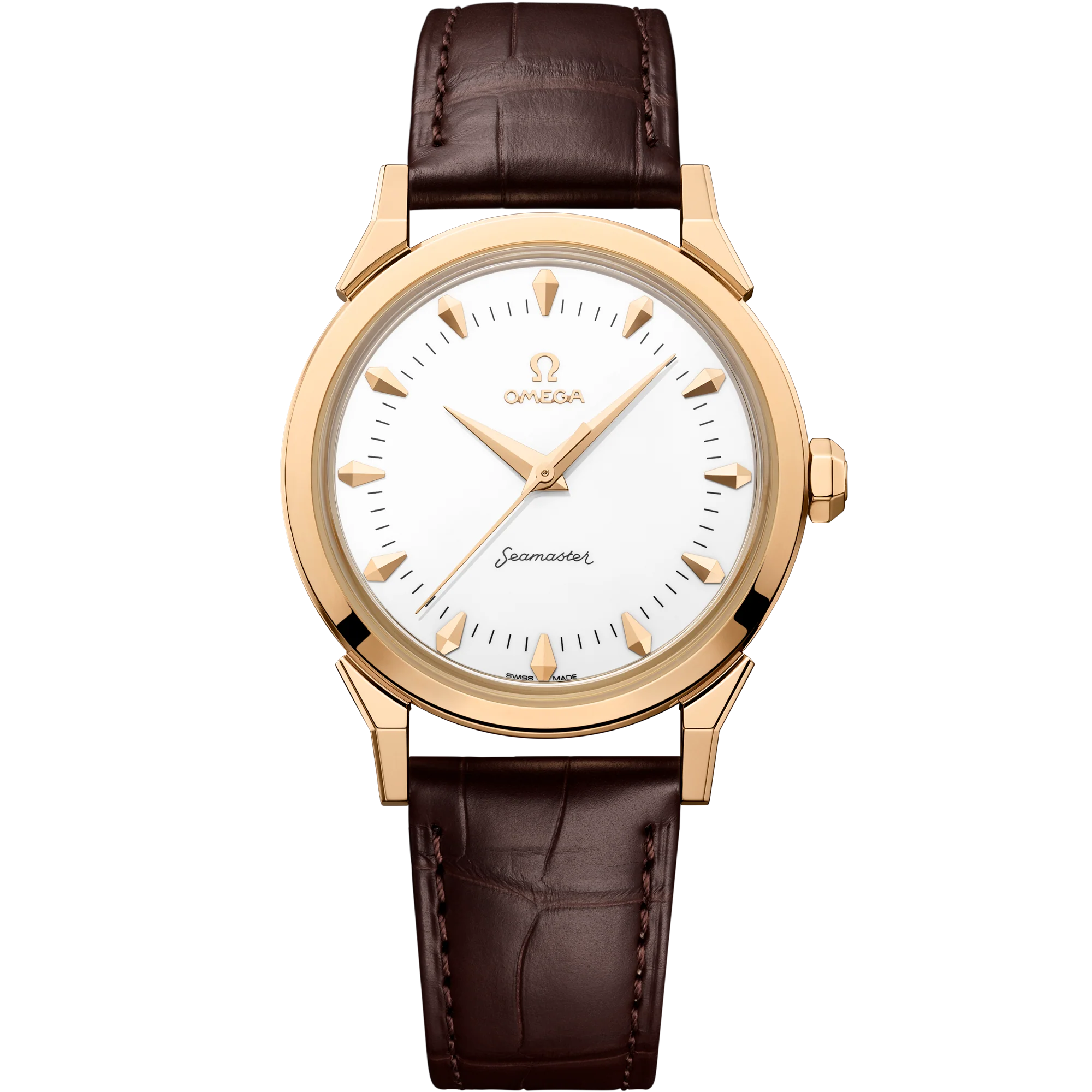 Omega Seamaster Olympic Official Timekeeper 39.5mm White Dial 18k Yellow Gold Strap 522.53.37.20.04.001