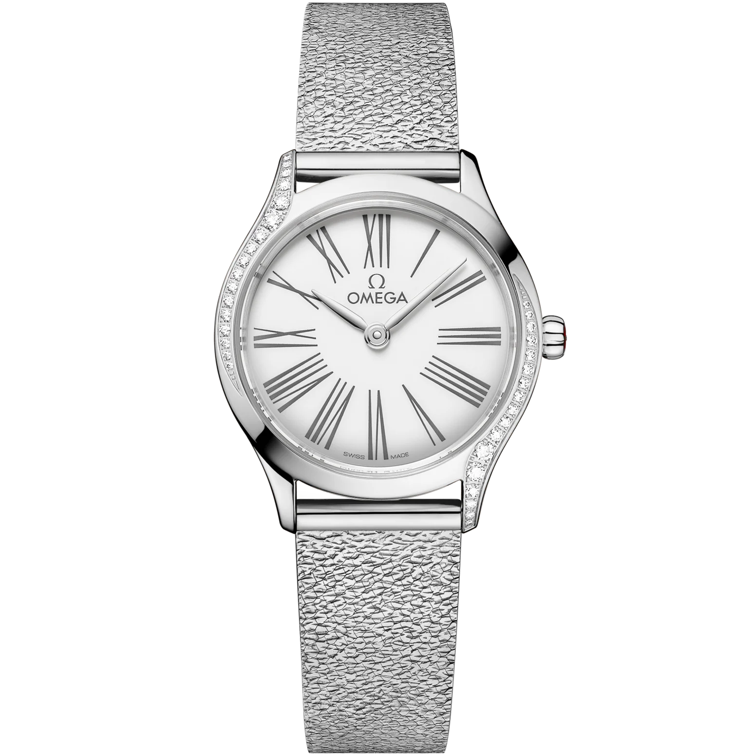 Omega De Ville Mini Trésor 26 mm White Dial with Diamonds Stainless Steel Bracelet 428.15.26.60.04.001