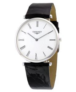 Longines Women's L4.755.4.11.2 La Grande Classique Black Leather Watch