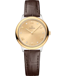 Omega De Ville Prestige 27.5 mm Yellow Dial Stainless Steel and 18k Yellow Gold Strap 434.23.28.60.58.001