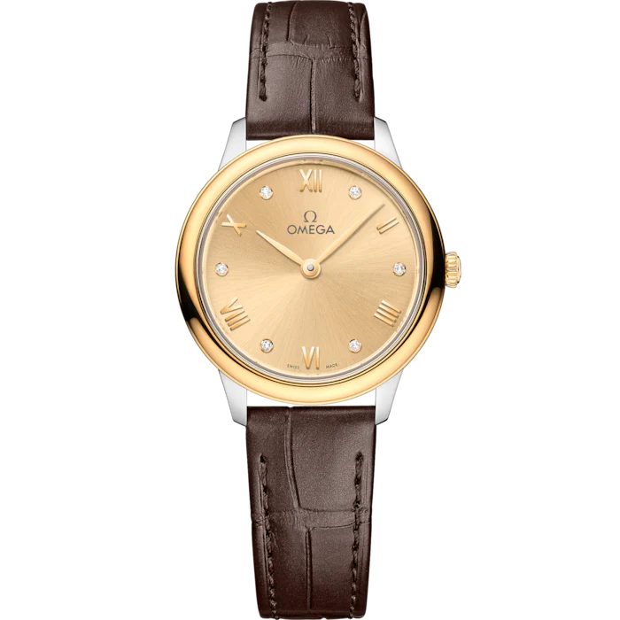 Omega De Ville Prestige 27.5 mm Yellow Dial Stainless Steel and 18k Yellow Gold Strap 434.23.28.60.58.001