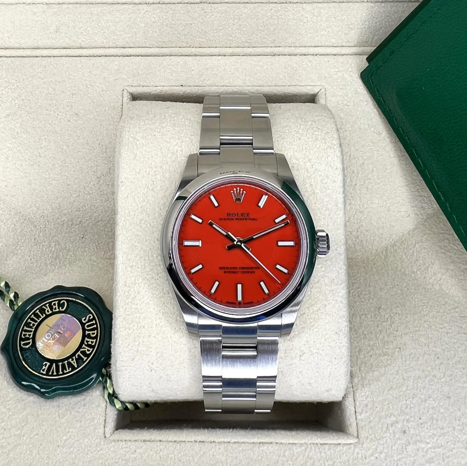 Rolex Oyster Perpetual 31mm 277200-0008 Coral Red Dial Oyster Bracelet Watch - Image 2