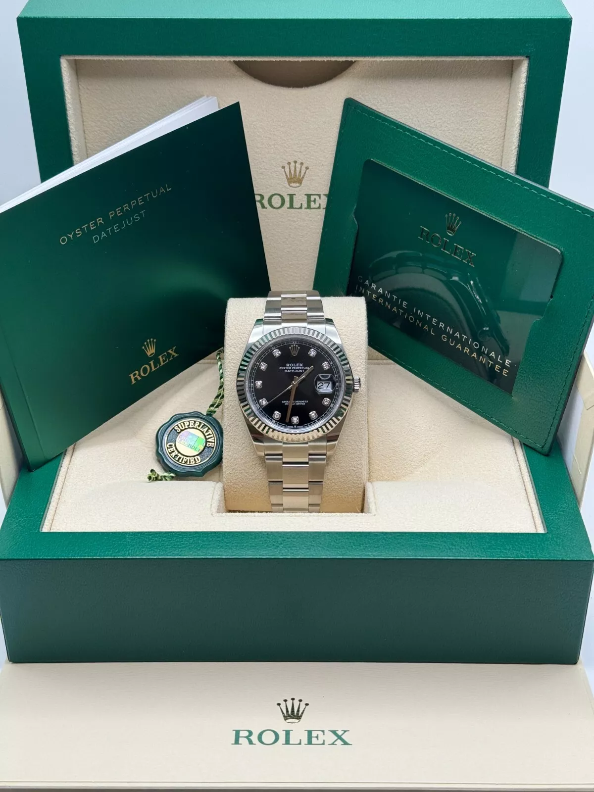 Rolex Datejust 41mm 126334 Black Diamond Oyster Stainless Steel Mens Watch - Image 13