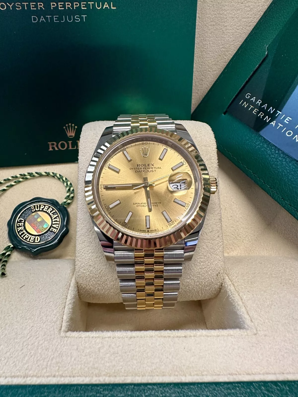 Rolex Datejust 41mm 126333 Champagne Index Jubilee Steel and Yellow Gold Mens Watch - Image 4