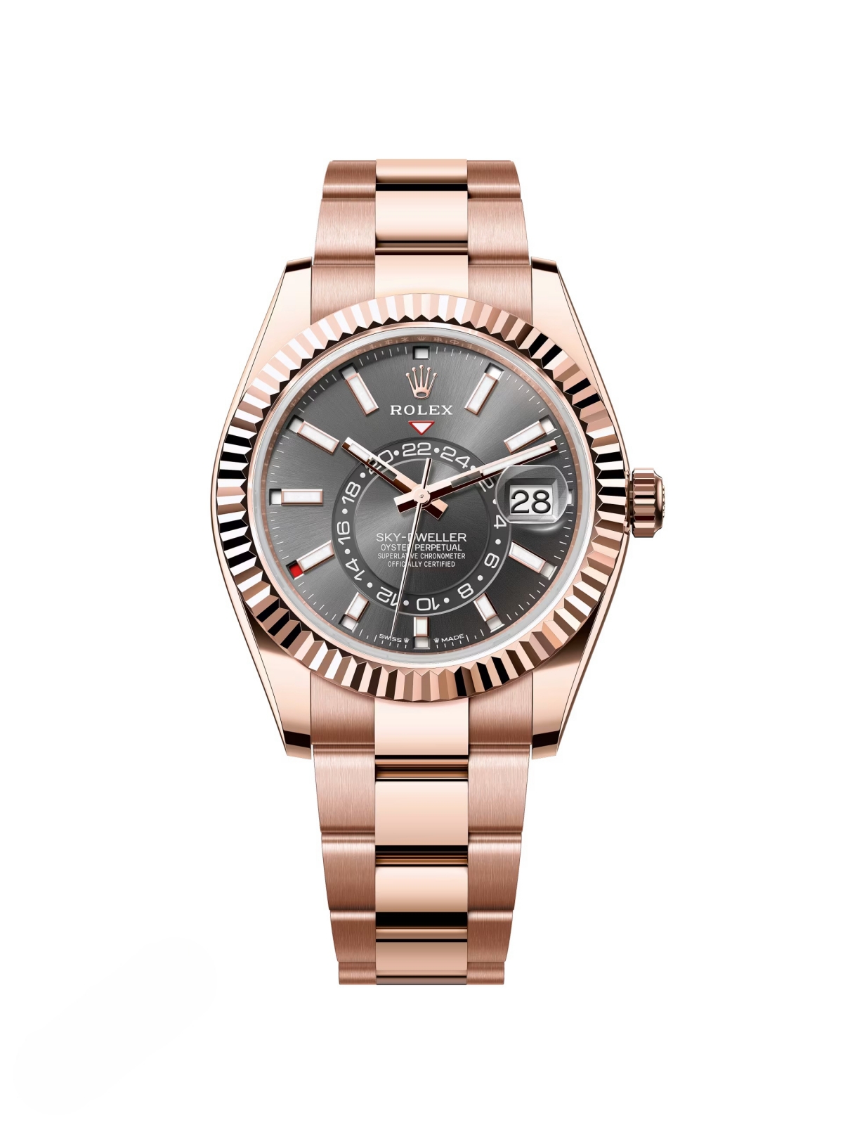 Rolex Sky-Dweller 42mm 336935-0004 Rose Gold Rhodium Dial Oyster