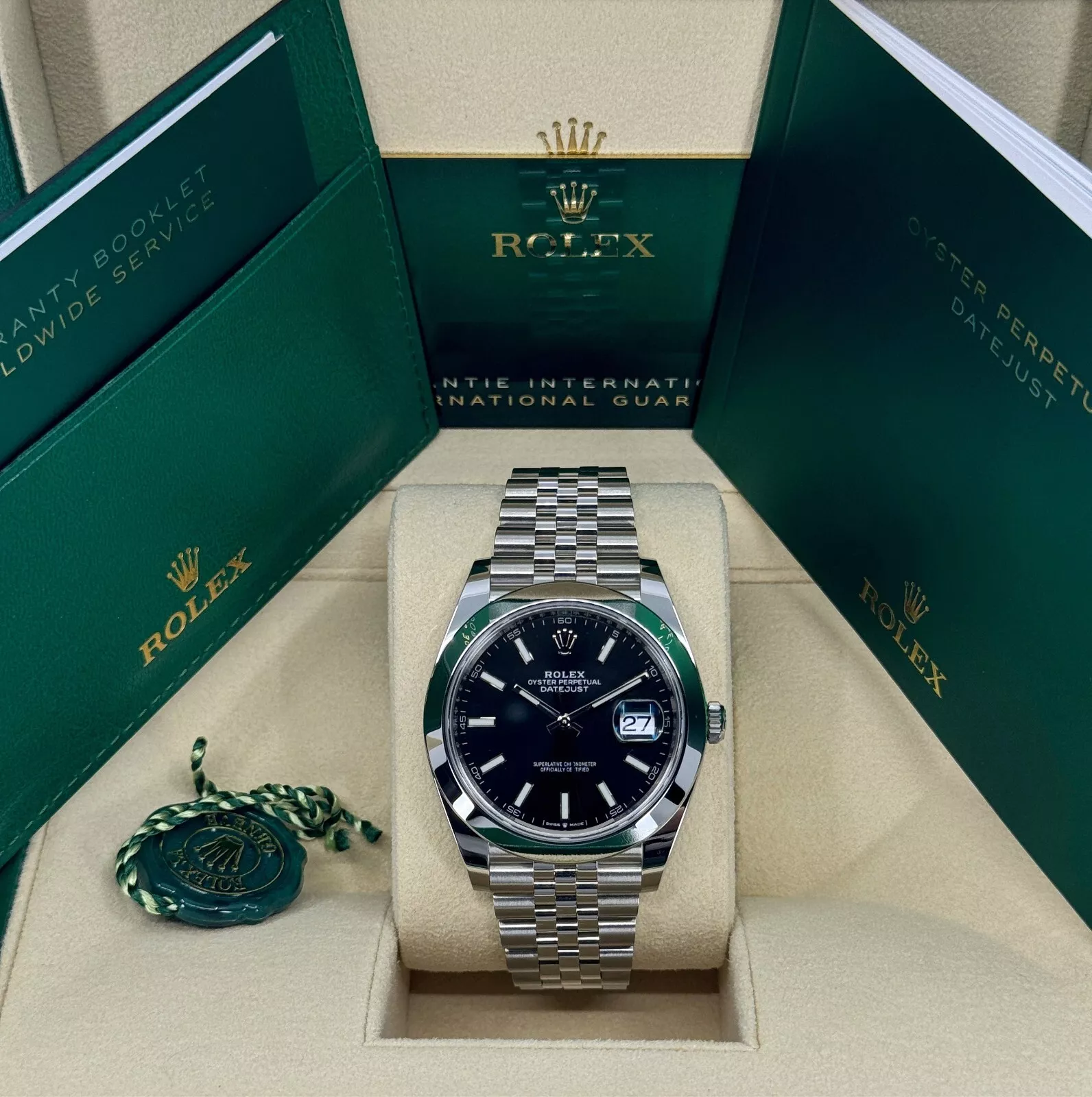 Rolex Datejust 41mm 126300 Black Index Oyster 41mm Stainless Steel Watch - Image 3