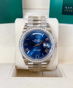 Alternative view of Rolex  Day-Date 40mm 228349RBR-0005 Bright Blue Dial President Bracelet