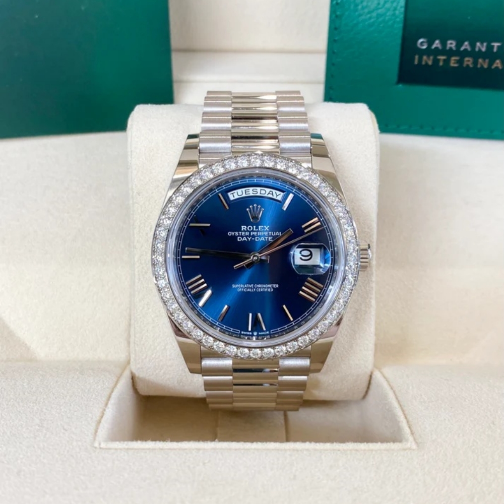 Rolex Day-Date 40mm 228349RBR-0005 Bright Blue Dial President Bracelet - Image 2