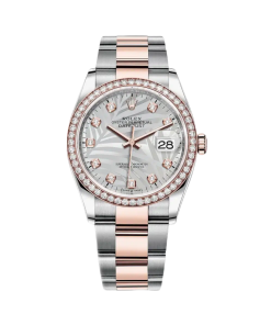 Alternative view of Rolex  Datejust 36mm 126281 Silver Palm Motif Diamond Dial Oyster Bracelet