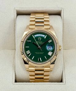 Alternative view of Rolex Day-Date "President" 40mm Yellow Gold Green Roman "Money" Dial - 228238