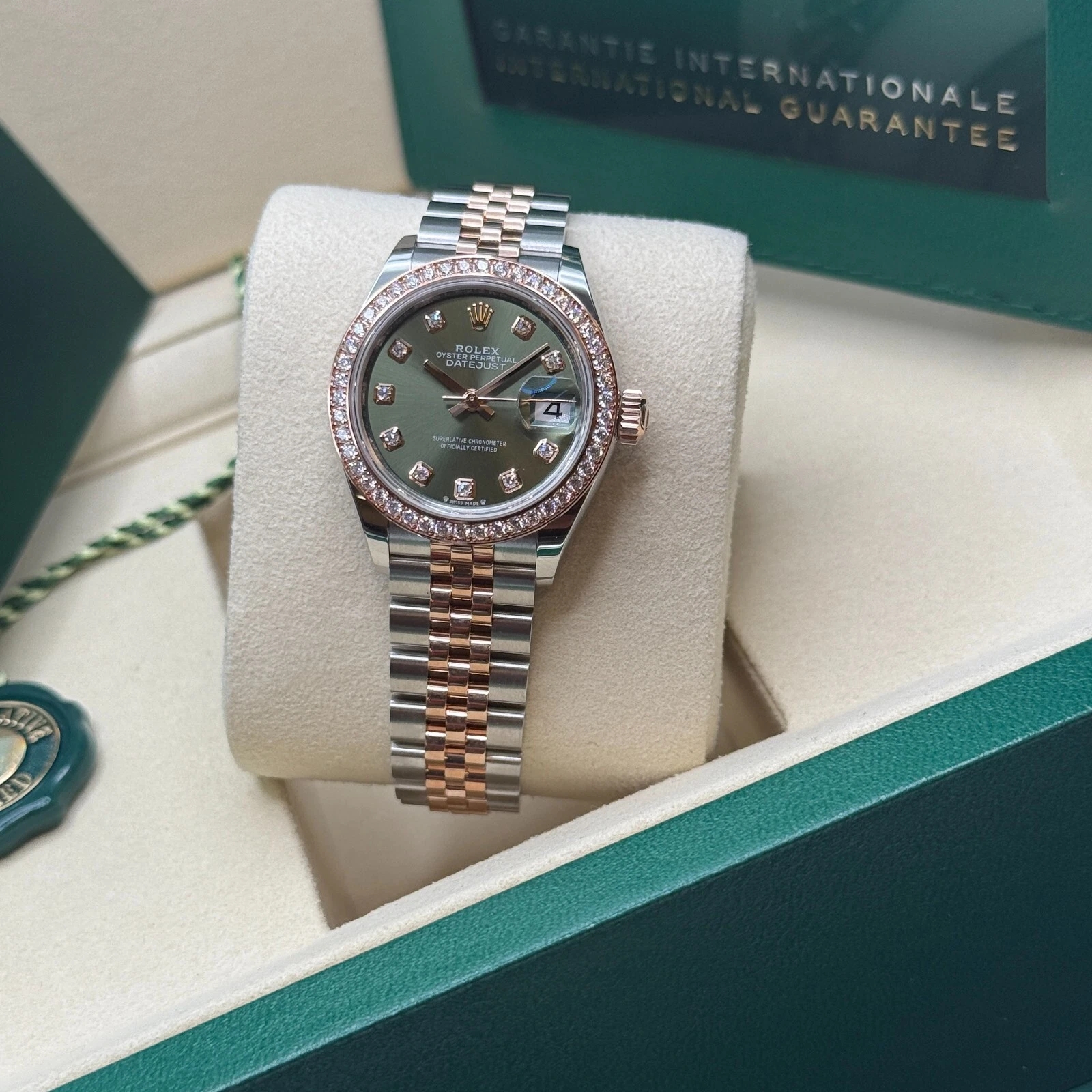 Rolex Lady-Datejust 28mm 279381RBR Green Diamond Dial Oyster Bracelet - Image 9