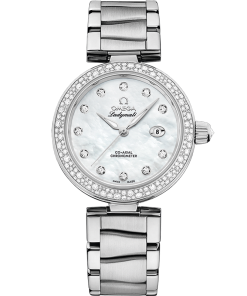 Omega De Ville Ladymatic 34mm White Dial with Diamonds Stainless Steel Bracelet 425.35.34.20.55.002