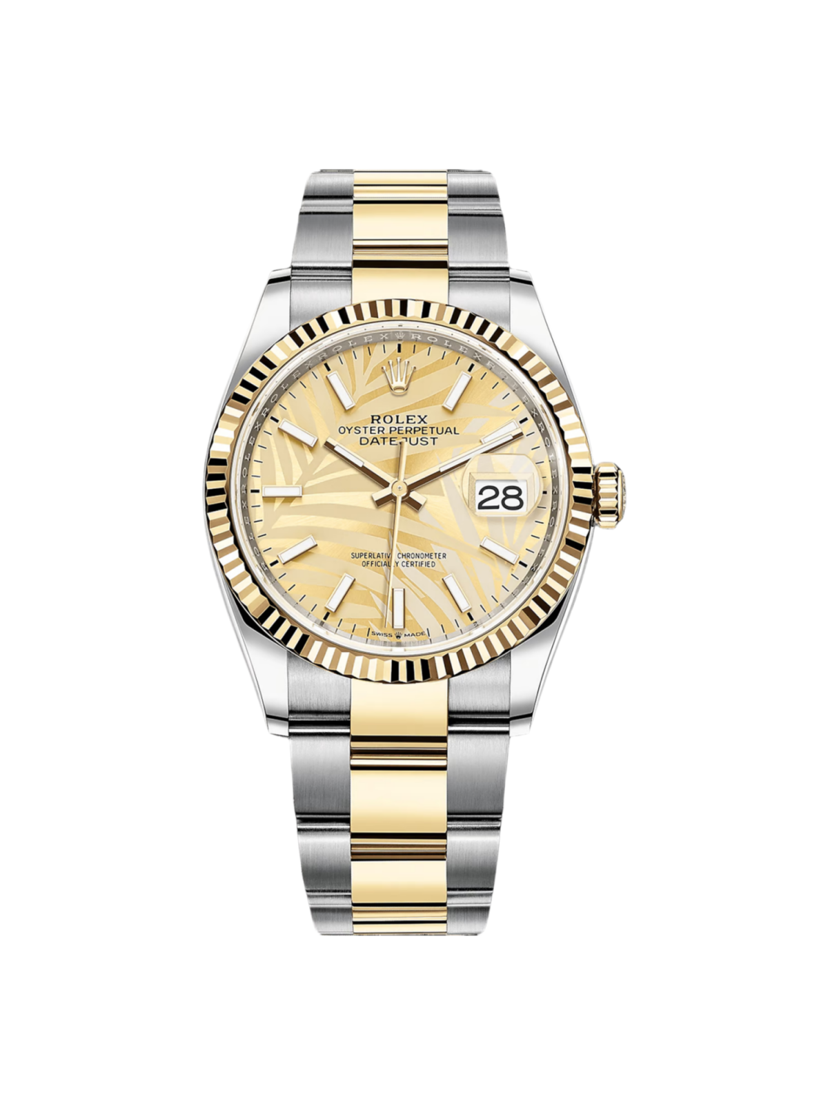 Rolex Datejust 36mm 126233 Golden Palm Motif Dial Jubilee Bracelet Watch - Image 2