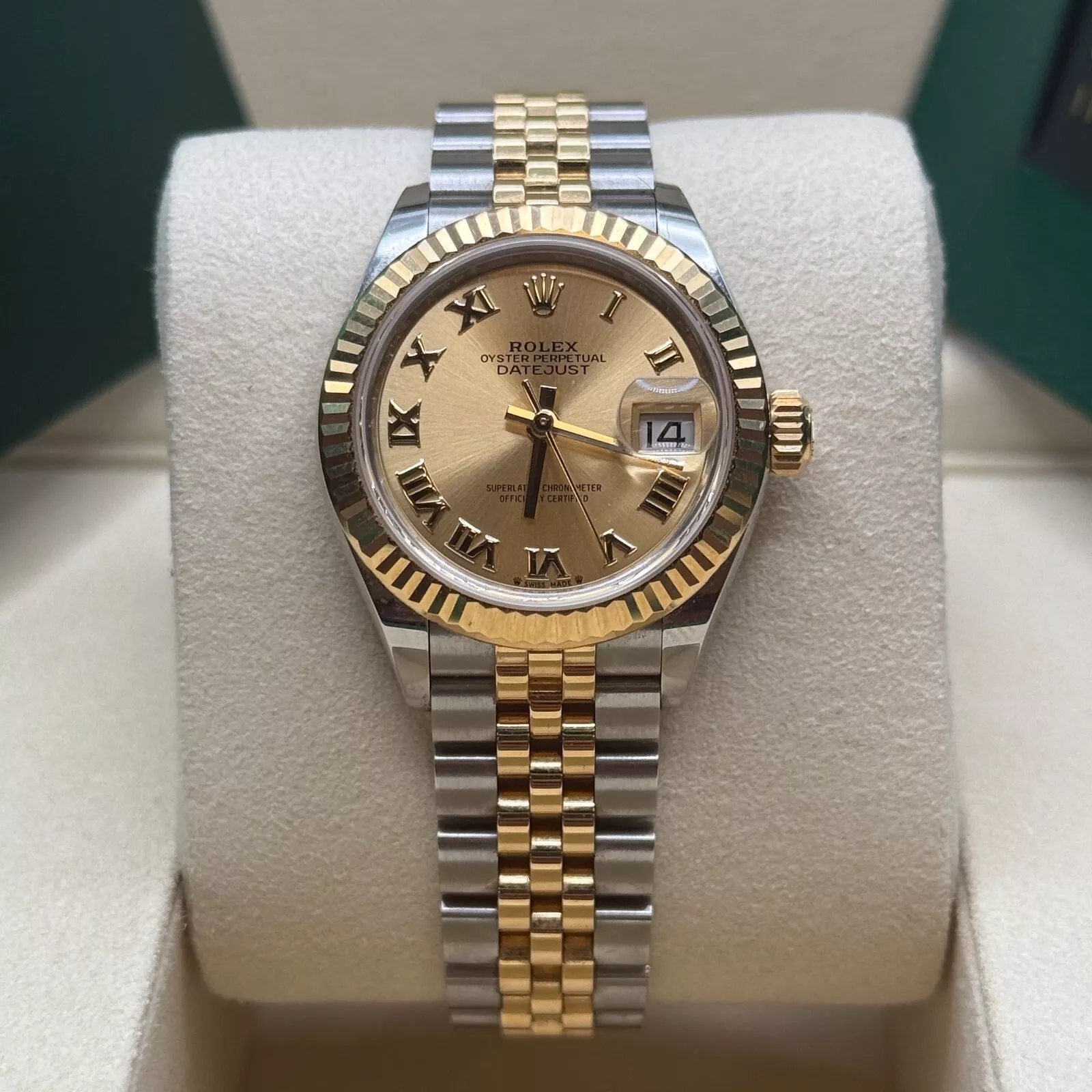 Rolex Lady-Datejust 28mm 279173 Champagne Roman Dial Oyster Bracelet - Image 10