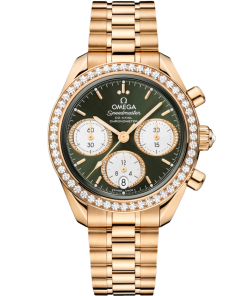 Omega Speedmaster 38 Green Dial 38mm with Diamonds Moonshine™ 18k Rose Gold Bracelet 324.55.38.50.60.001