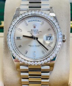 Alternative view of Rolex Day-Date 40mm 228349RBR-0001 Silver Dial President Bracelet
