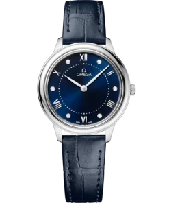 Omega De Ville Prestige 30 mm Blue Dial with Diamonds Stainless Steel Strap 434.13.30.60.53.001