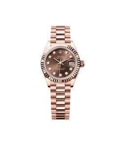 Rolex Lady-Datejust 28mm 279175 Chocolate Diamond-Set Dial President Everose Gold