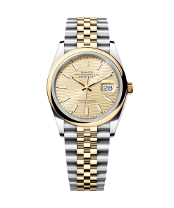 Rolex  Datejust 126203 Golden Fluted Dial 36mm Domed Bezel
