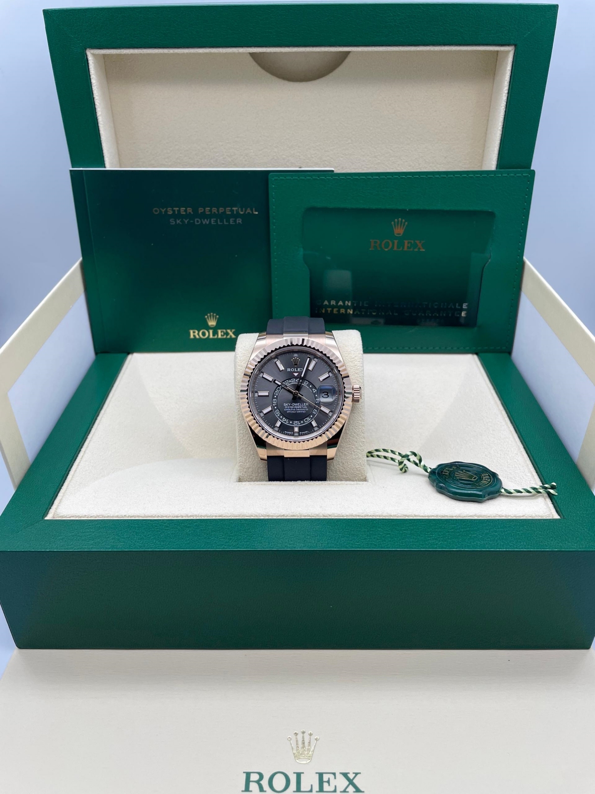 Rolex Sky-Dweller 42mm Rose Gold Slate Dial Oysterflex - 336235 - Image 8