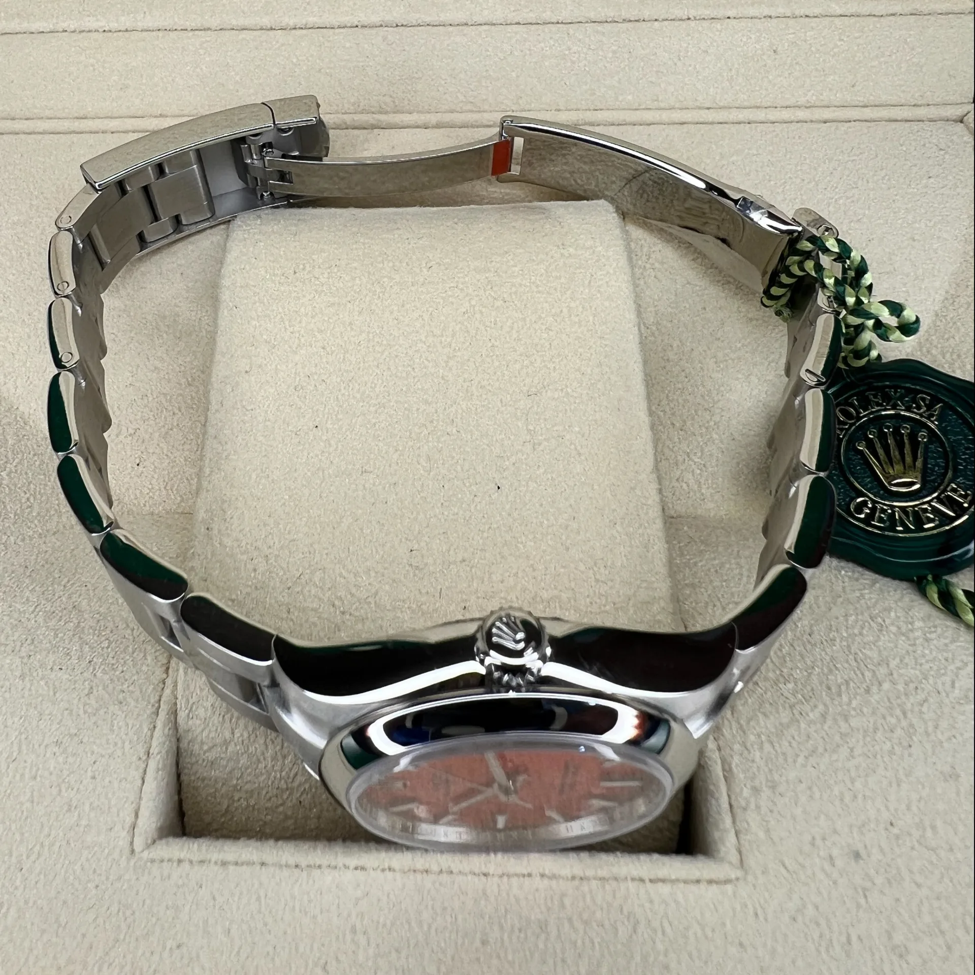 Rolex Oyster Perpetual 31mm 277200-0008 Coral Red Dial Oyster Bracelet Watch - Image 8