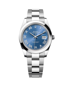 Rolex Datejust 41mm 126300 Blue Roman Oyster Stainless Steel Watch