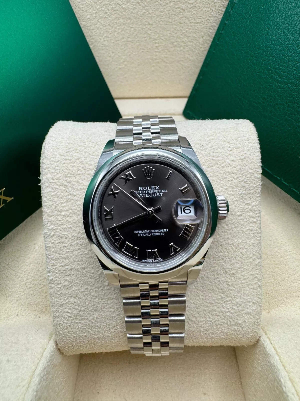 Rolex Lady-Datejust 28mm m279160 Oyster Perpetual Dark Grey Dial Oyster Bracelet - Image 3