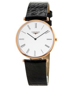 Longines Men's L47091912 La Grande Classique Black Leather Watch
