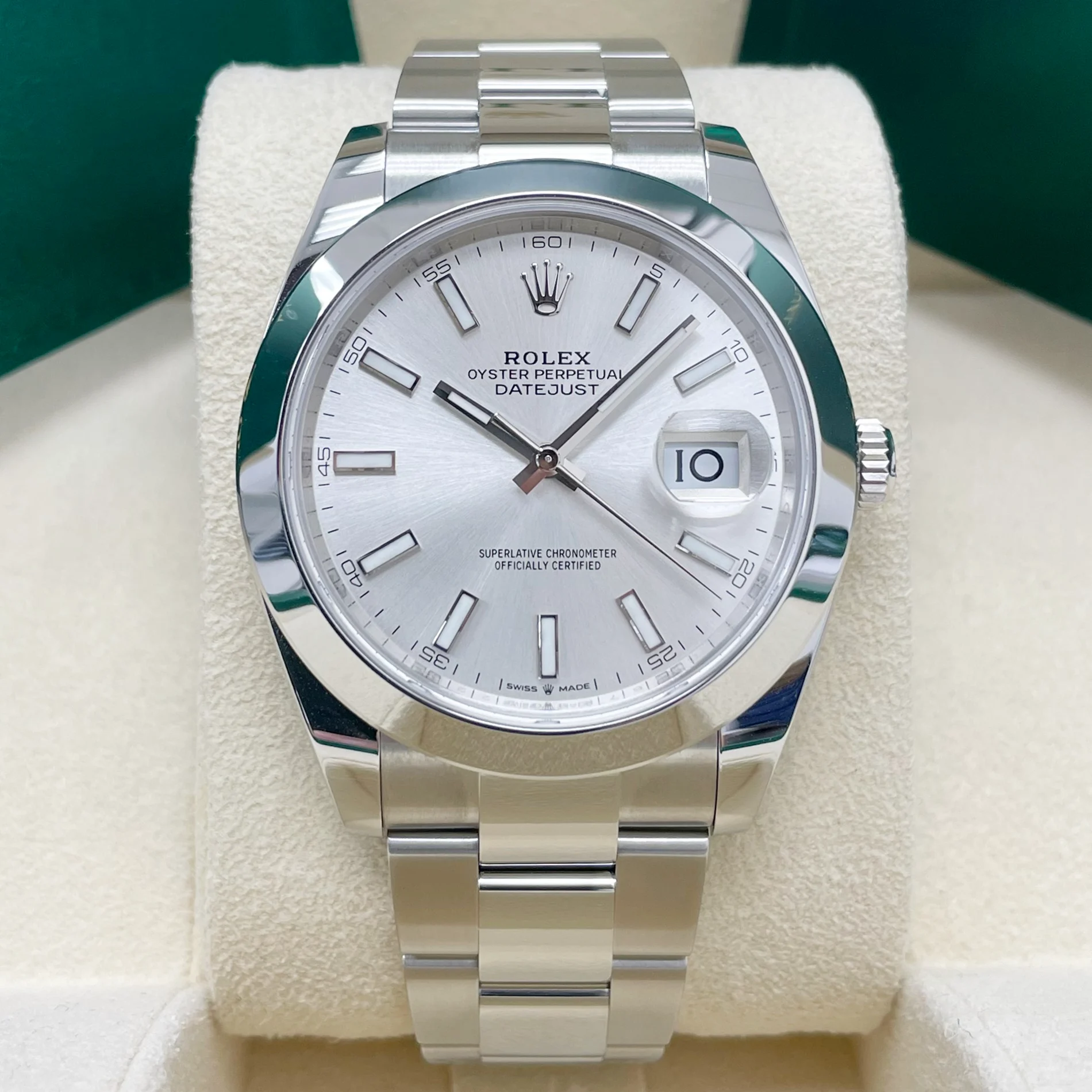 Rolex Datejust 41mm 126300 Silver Index Jubilee Stainless Steel Watch - Image 9