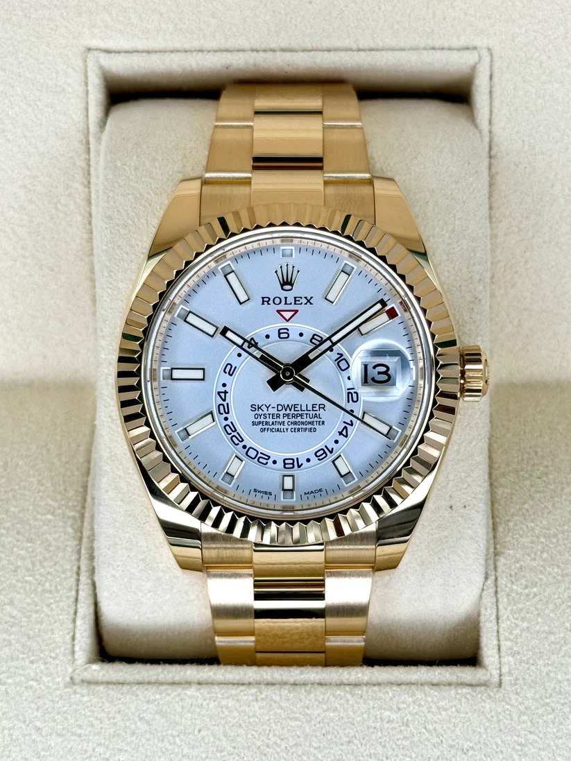 Rolex Sky-Dweller 42mm 336938-0003 Yellow Gold White Dial - Image 2