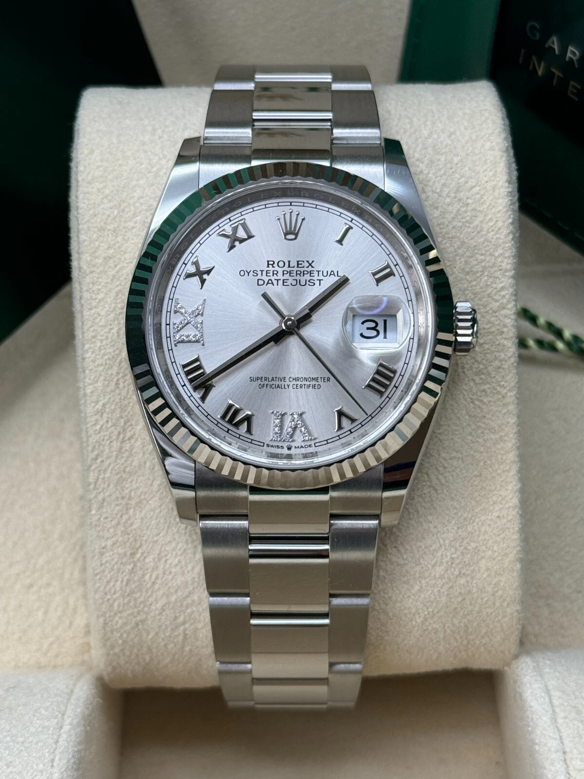 Rolex Datejust 36mm 126234 White Roman Dial Oyster Stainless Steel Mens - Image 10