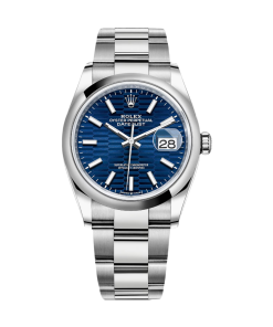 Rolex  Datejust 36mm 126200 Oyster Perpetual Blue Fluted Motif Dial Jubilee Stainless Steel