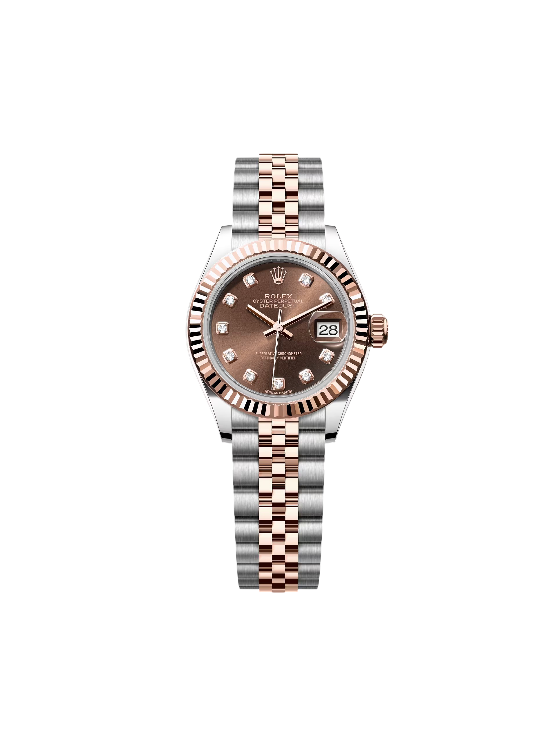 Rolex Lady-Datejust 28mm 279171 Chocolate Diamond Oyster Stainless Steel and Rose Gold