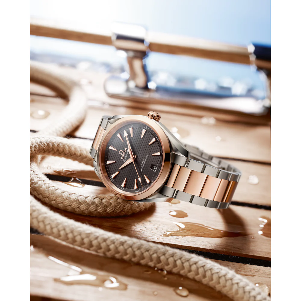 OMEGA Seamaster Aqua Terra 41mm Grey Dial Stainless Steel and Sedna™ 18k Rose Gold Bracelet 220.20.41.21.06.001 - Image 2