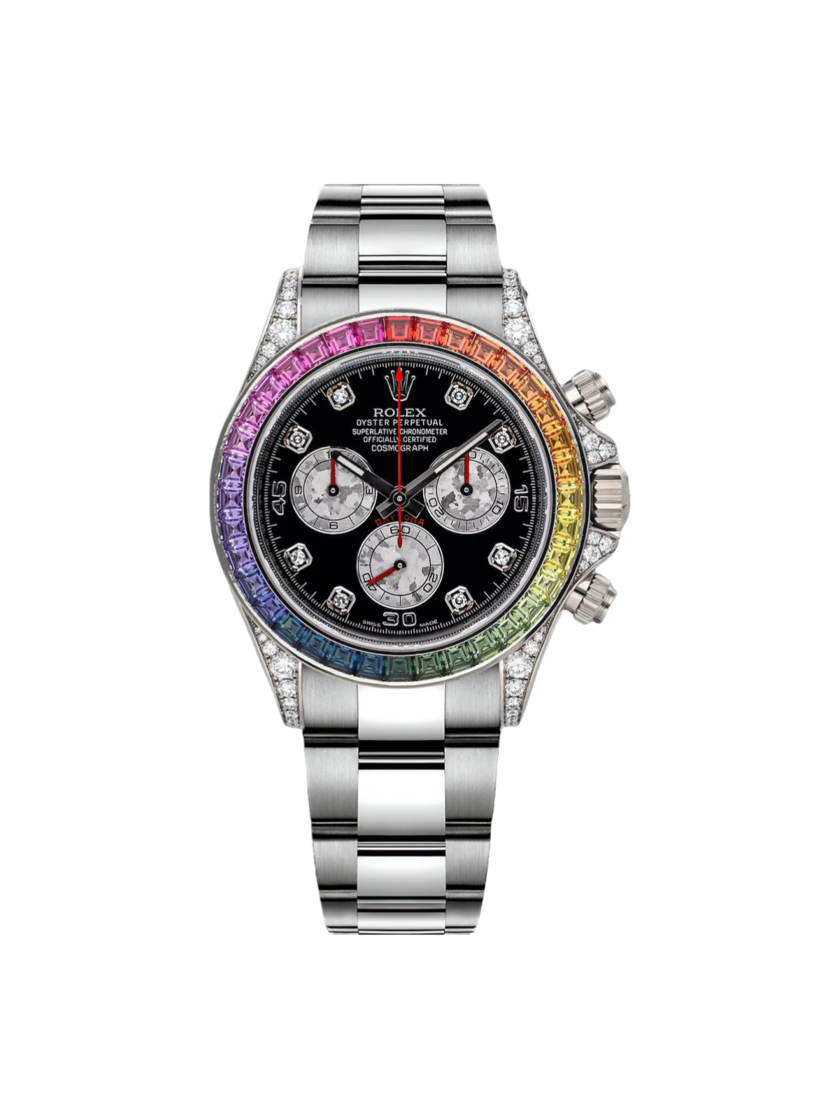 Rolex Daytona Cosmograph Daytona White Gold Rainbow Diamonds 40mm 116599RBOW Box & Papers