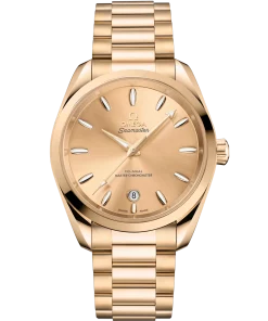Omega Seamaster Aqua Terra Shades 38 mm Yellow Dial Stainless Steel and Sednaâ„¢ 18k Rose Gold Bracelet 220.50.38.20.08.001