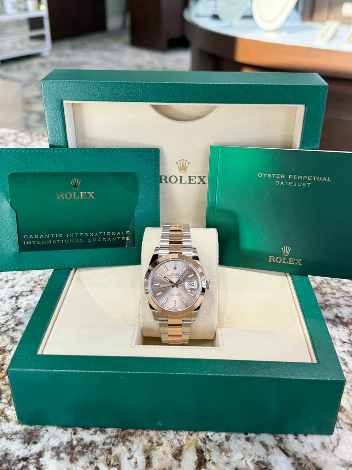 Rolex Datejust 41mm 126301 Sundust Index Oyster Steel and Everose Gold Watch - Image 9