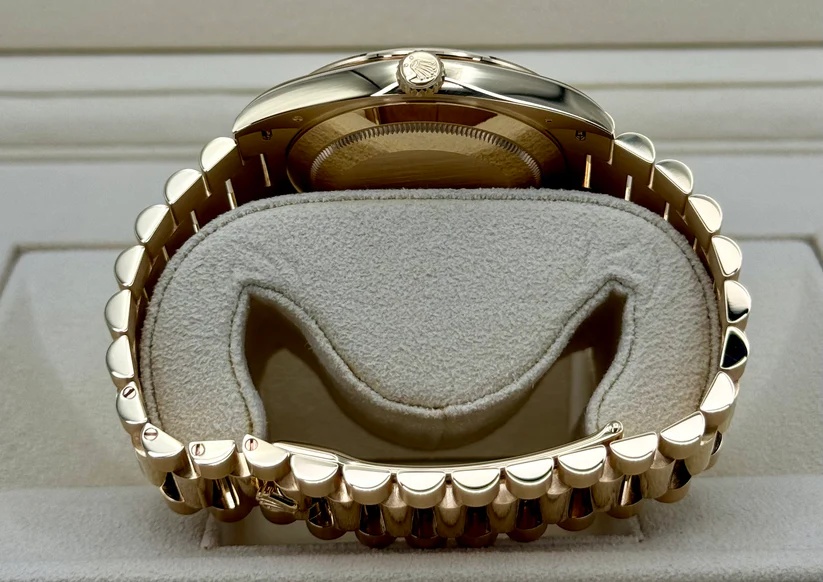 Rolex Day-Date "President" 40mm Yellow Gold White Roman Dial Diamond Bezel - 228348rbr - Image 7