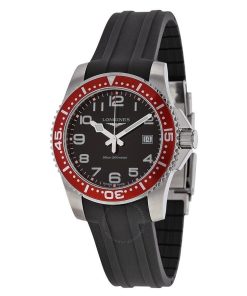 Longines Men's L36894592 Hydroconquest Black Rubber Watch
