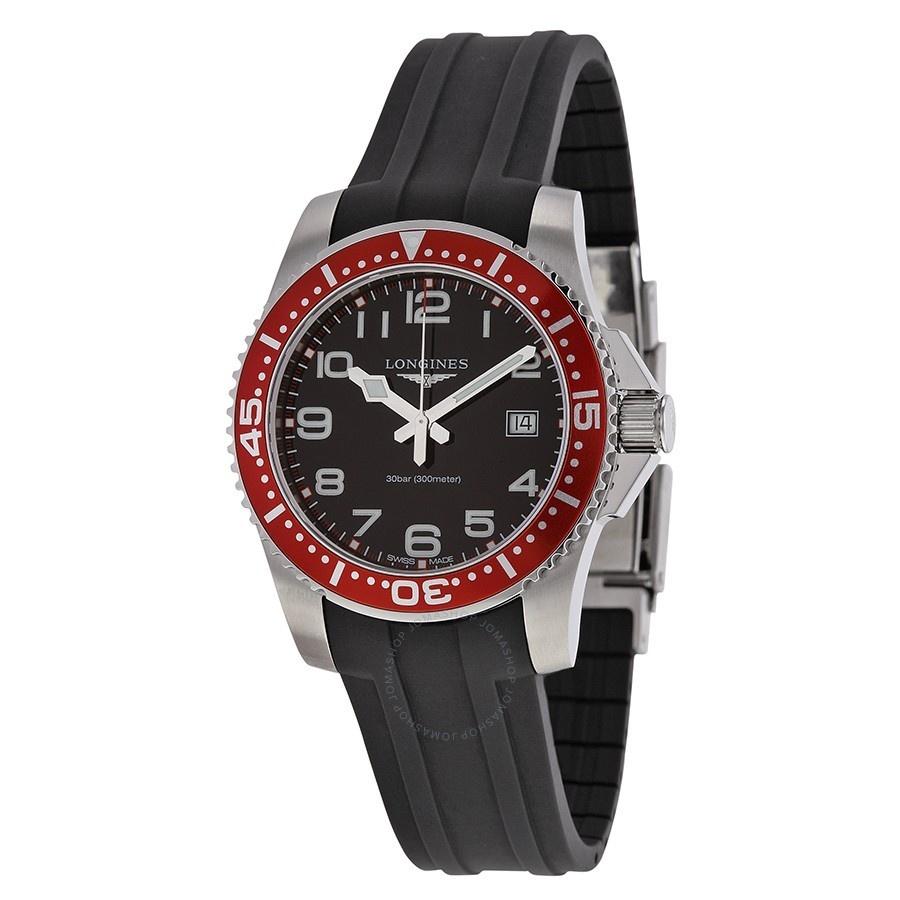Longines Men's L36894592 Hydroconquest Black Rubber Watch