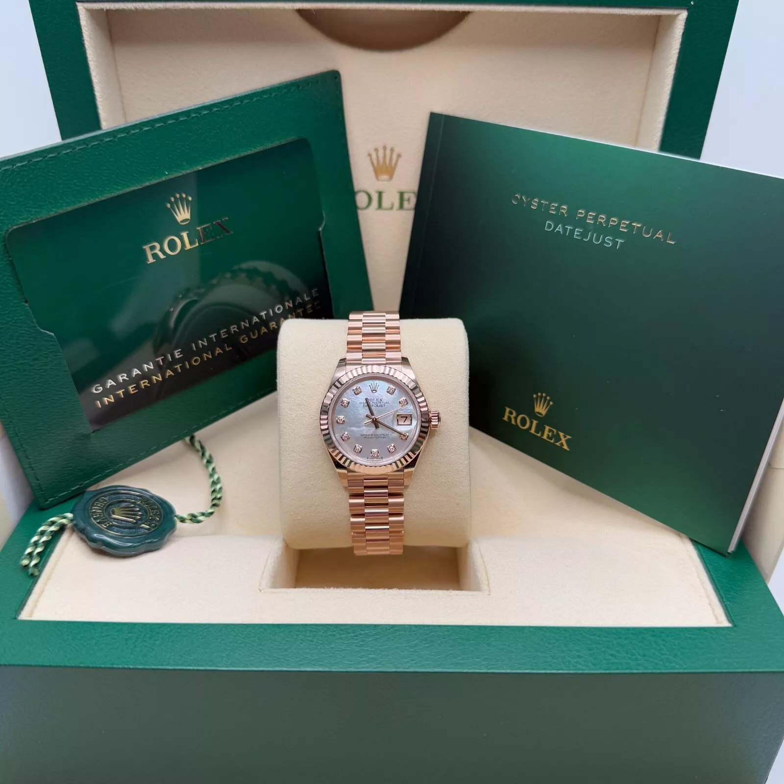 Rolex Lady-Datejust 28mm 279175 Mother-of-Pearl Dial President Everose Gold - Image 11