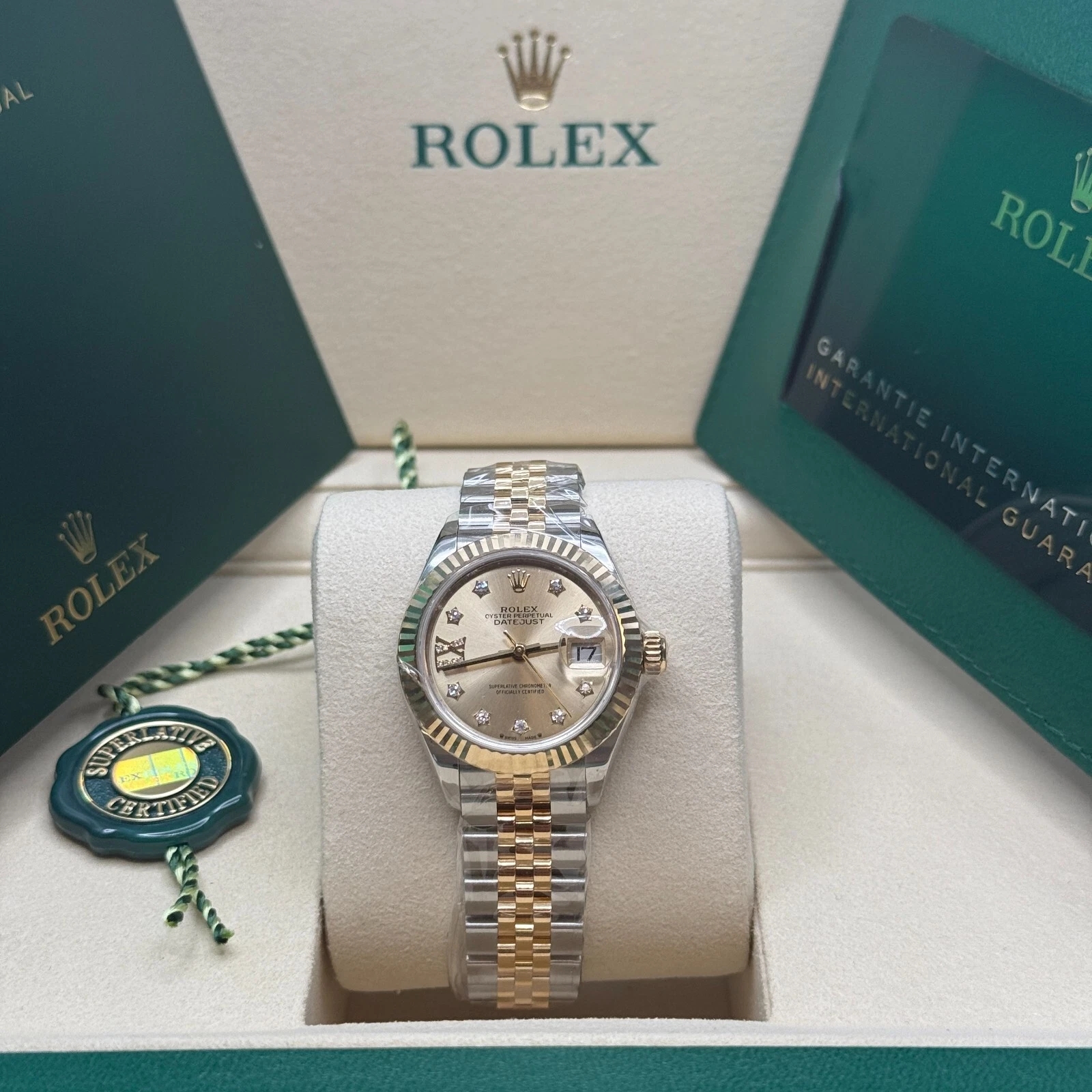 Rolex Lady-Datejust 28mm 279173 Champagne Diamond Dial Oyster Bracelet - Image 9