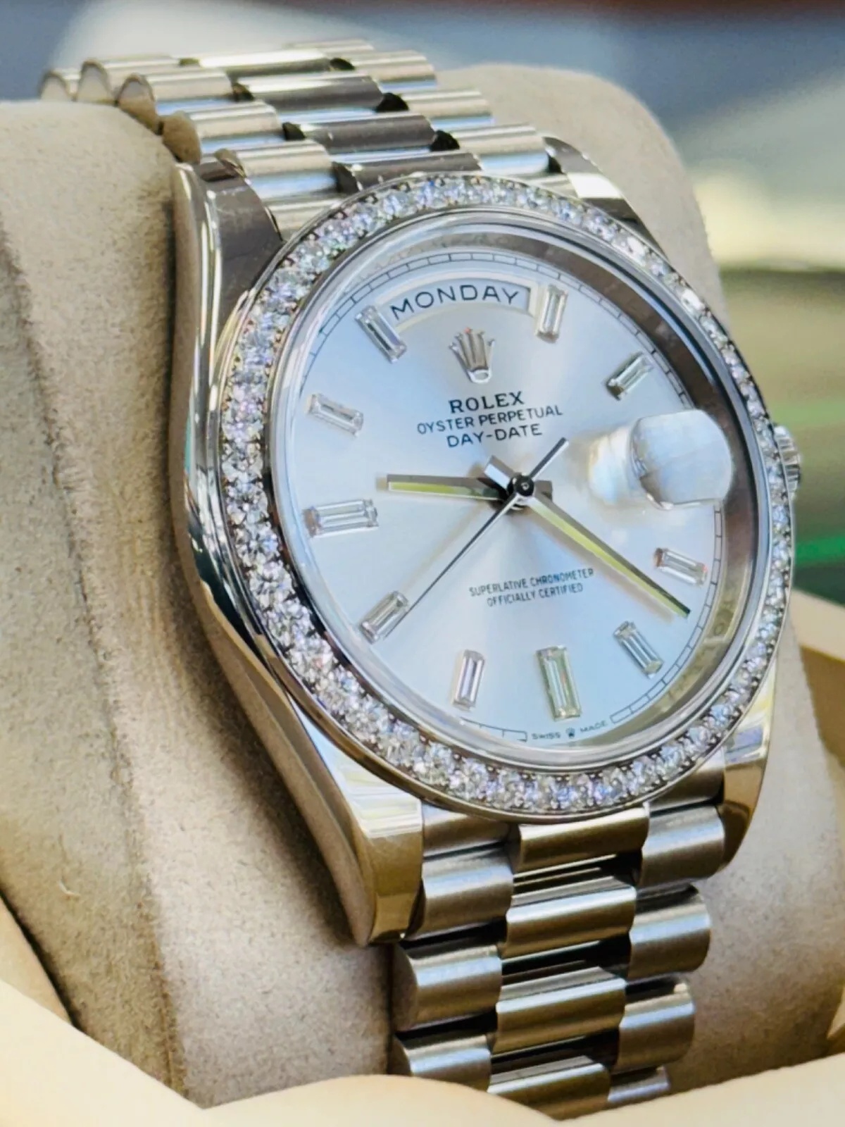 Rolex Day-Date 40mm 228349RBR-0001 Silver Dial President Bracelet - Image 3