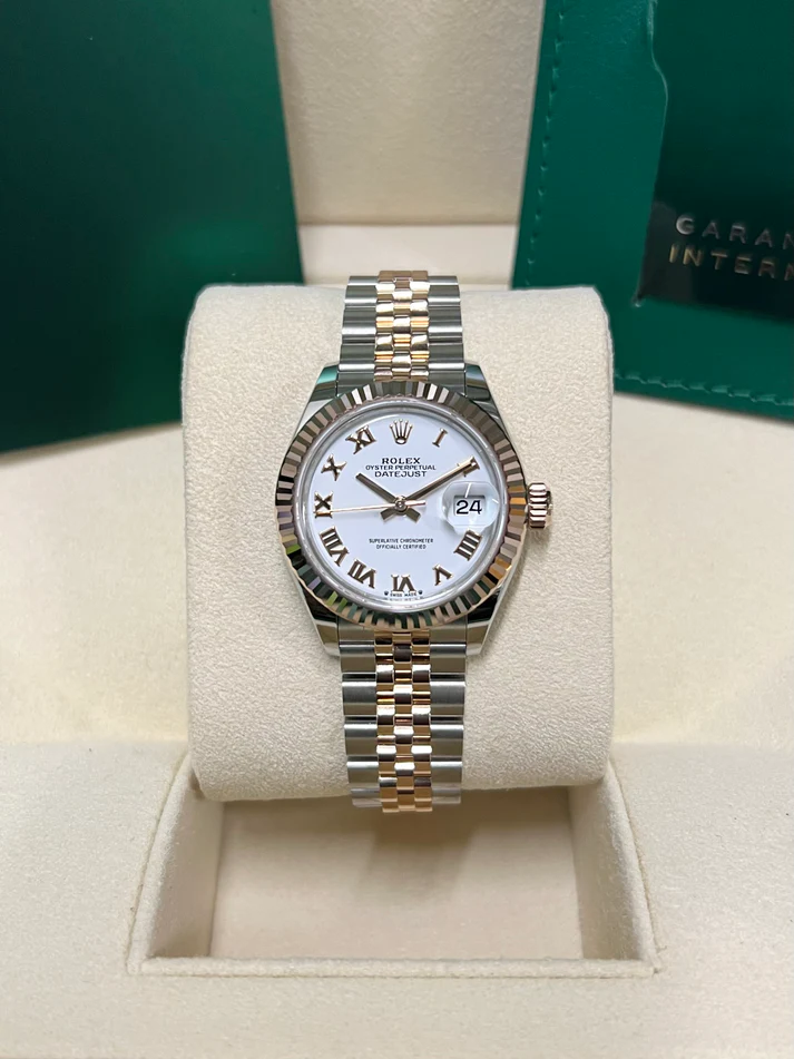 Rolex Lady-Datejust 28mm 279171 White Roman Oyster Stainless Steel and Rose Gold - Image 3